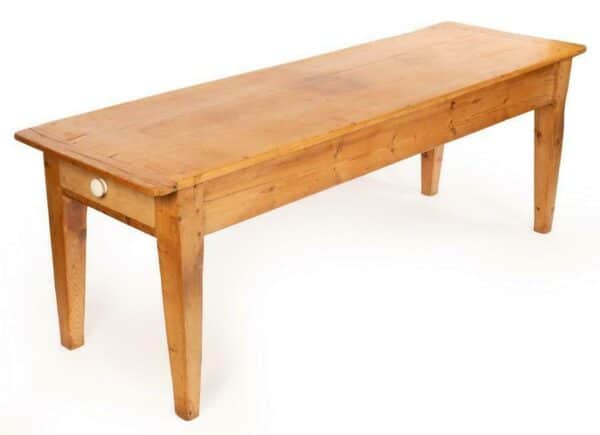 Antique Pine Farmhouse Refectory Dining Table, c 1880