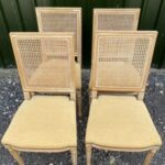 Vintage Set Four 4 Cane Bergere Dining Chairs Antique Miscellaneous
