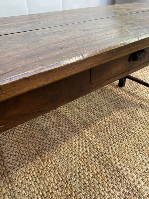 Antique French Oak Refectory Dining Table, c 1840 - Image 9