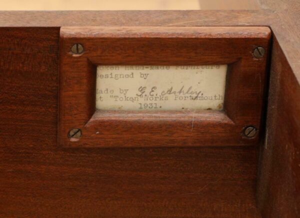 Antique Betty Joel Token Works Mahogany Refectory Design Table - Image 3