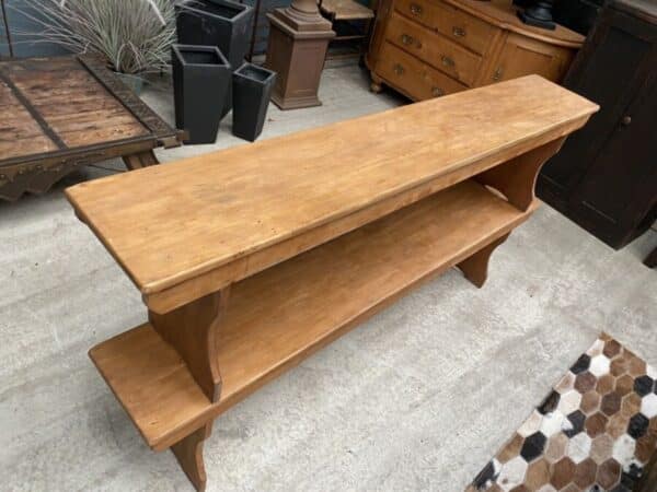 Vintage Pair Pine Benches Pews Rectangular L183 - Image 11