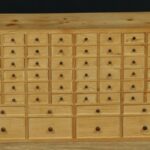 Vintage Pine Table Top Seed Collector’s Bank of Drawers bank of drawers Miscellaneous