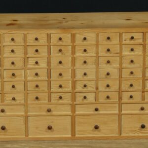 Vintage Pine Table Top Seed Collector’s Bank of Drawers bank of drawers Miscellaneous