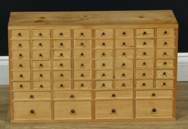 Vintage Pine Table Top Seed Collector’s Bank of Drawers bank of drawers Miscellaneous 3