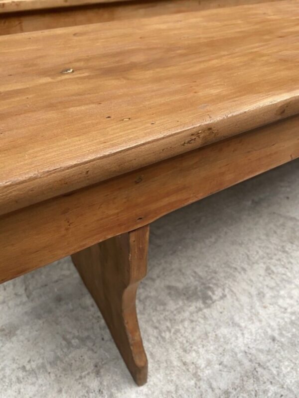 Vintage Pair Pine Benches Pews Rectangular L183 - Image 5