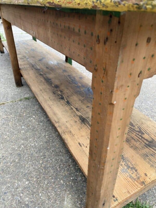 Antique French Pine Draper's Industrial Refectory Table, c 1860 L351 - Image 5