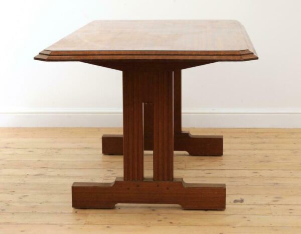 Antique Betty Joel Token Works Mahogany Refectory Design Table - Image 2