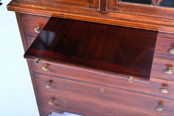 Antique George III Mahogany Astragal Glazed Bookcase Cupboard, c 1820 - Image 4