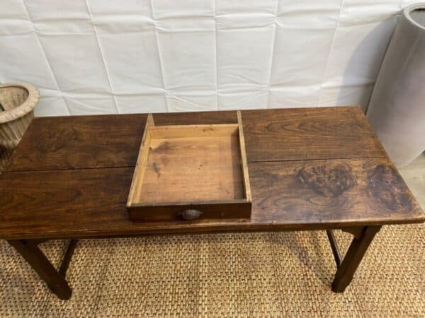 Antique French Oak Refectory Dining Table, c 1840 - Image 10