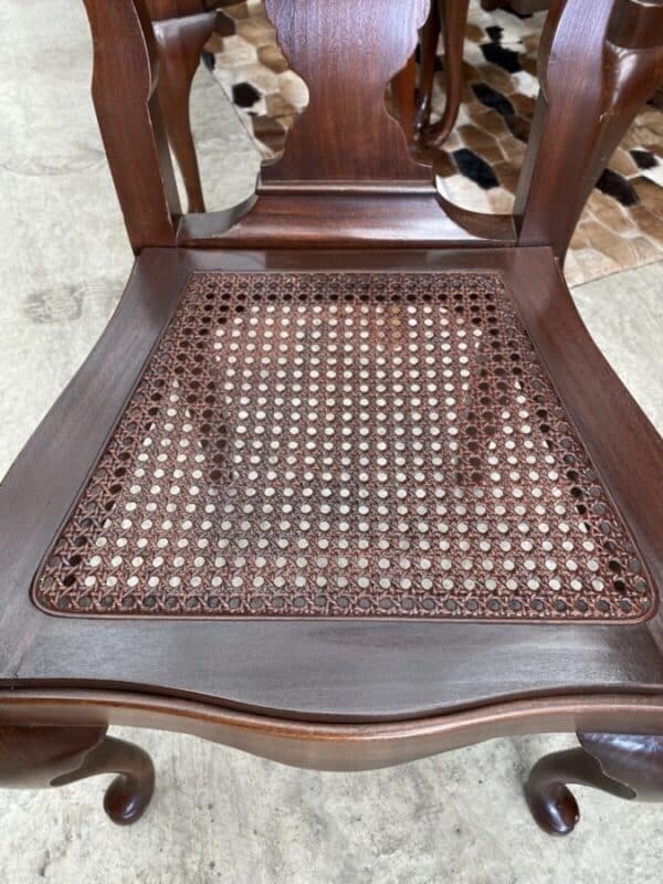 Vintage Set 12 Twelve Queen Anne Mahogany Dining Cane Seated Chairs chair Miscellaneous 7