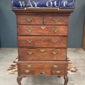 Antique Georgian English Country Oak Chest on Stand, c 1810 Chest on Stand Miscellaneous