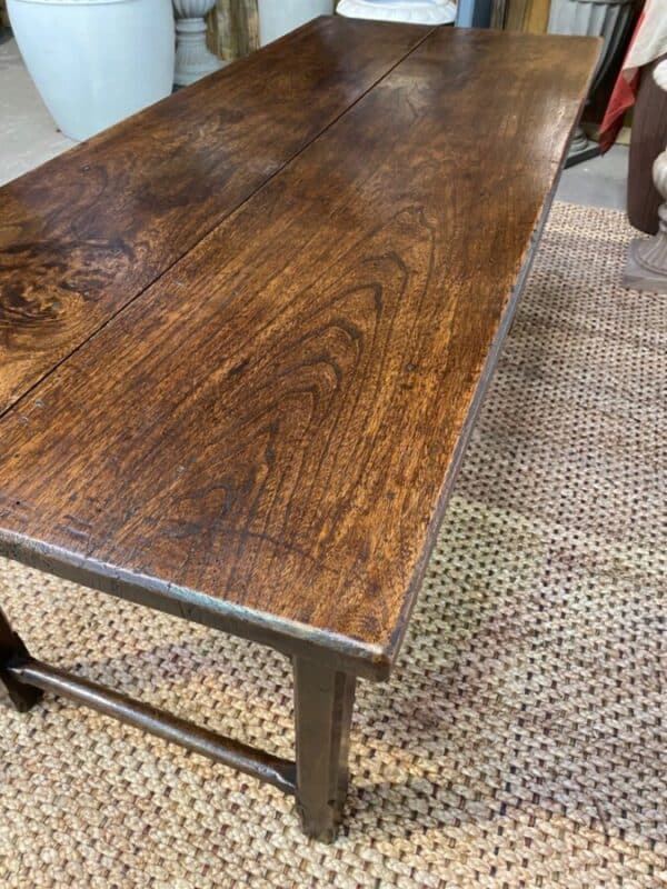 Antique French Oak Refectory Dining Table, c 1840 - Image 6