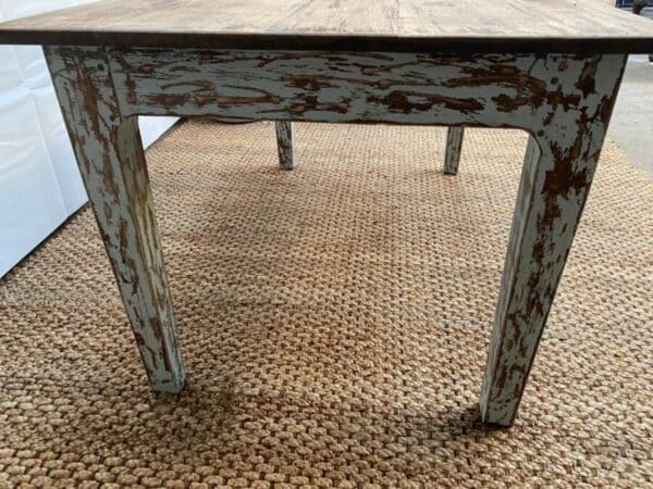 Antique Solid Oak Farmhouse Table, c 1890 - Image 2