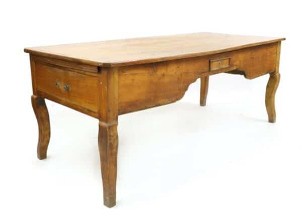 Antique French Country Fruitwood Refectory Dining Table, c 1840 - Image 2
