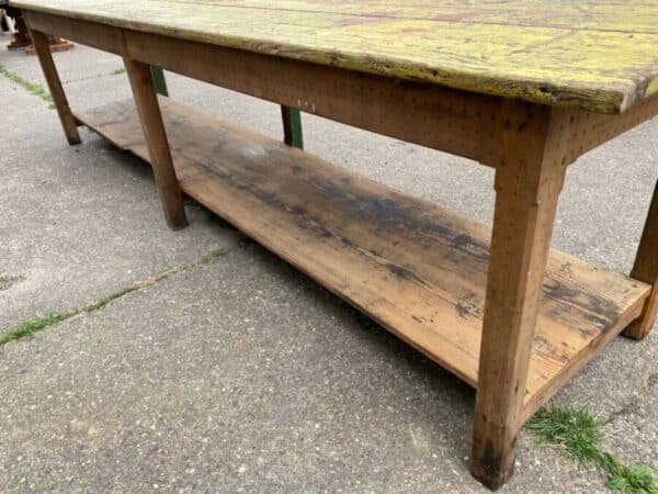 Antique French Pine Draper's Industrial Refectory Table, c 1860 L351 - Image 4