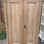 Antique Pine Continental Armoire Wardrobe Linen Cupboard, c 1870 Antique Miscellaneous