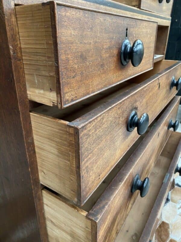 Antique Mahogany Georgian 2 over 3 Chest of Drawers, c 1820 - Image 10