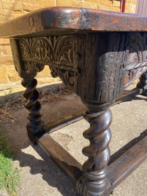 Antique Period Jacobean Oak Refectory Dining Table, circa 1620 - Image 3