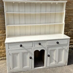 Antique Victorian Painted Pine Housekeeper Dresser Dog Kennel Base, c 1860 cupboard Miscellaneous