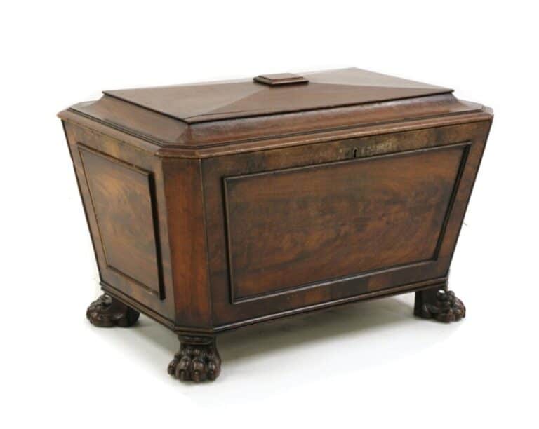 Antique Regency Mahogany Sarcophagus Cellarette, c 1820