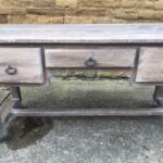 Georgian Pine & Oak Dairy Hall Kitchen Table, Circa 1800 console Miscellaneous