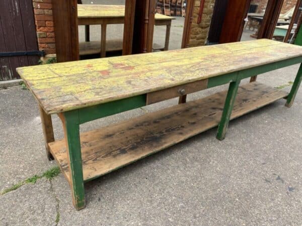 Antique French Pine Draper's Industrial Refectory Table, c 1860 L351 - Image 2