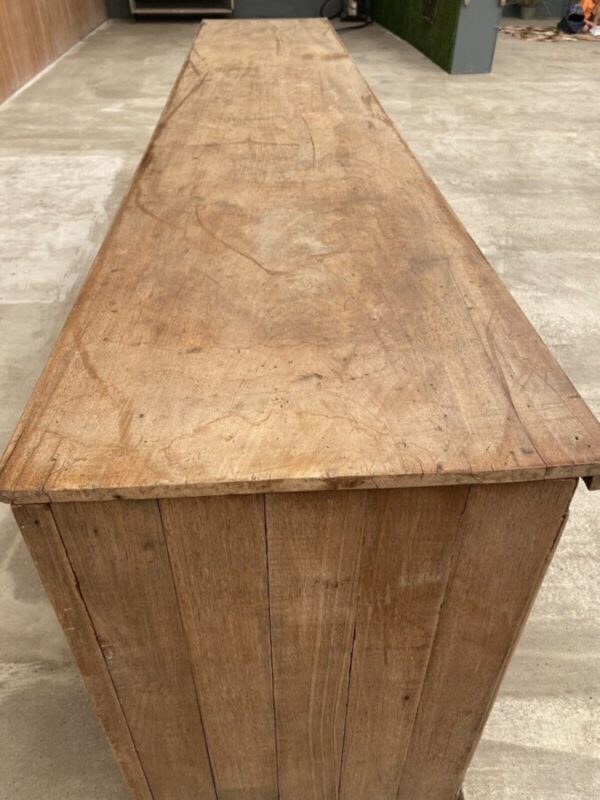 Antique Mahogany Shop 3m Workbench Island Counter, c 1890 L300 - Image 10