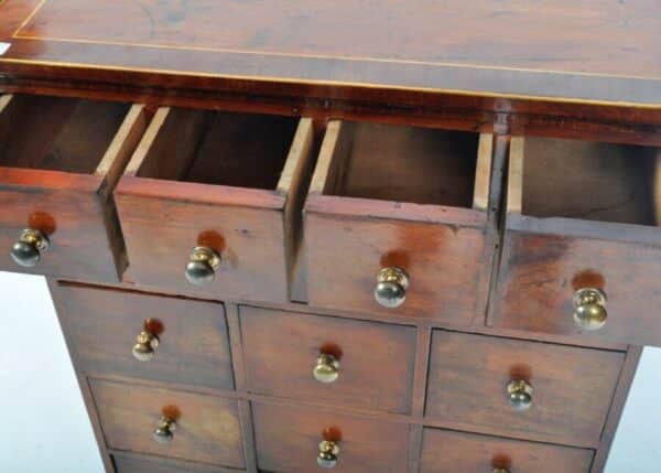 Antique Mahogany Georgian Apothecary Chest Bank Drawers, c1820 - Image 4