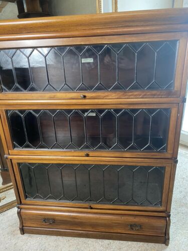 Antique Globe Wernicke Mahogany Leaded Glass Solicitor Barrister