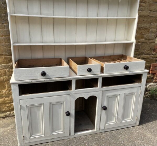 Antique Victorian Painted Pine Housekeeper Dresser Dog Kennel Base, c 1860 - Image 8