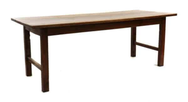 Antique English Light Oak Refectory Dining Table, c 1880 L201