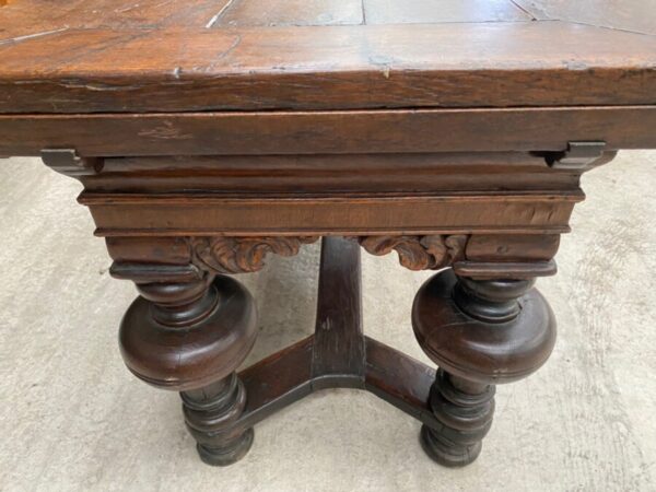 Antique Dutch Baroque Oak Draw Leaf Dining Table, c 1780 Dining Miscellaneous 16