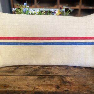 Large Red and Blue thin Stripe Herringbone Cushion cotton Miscellaneous