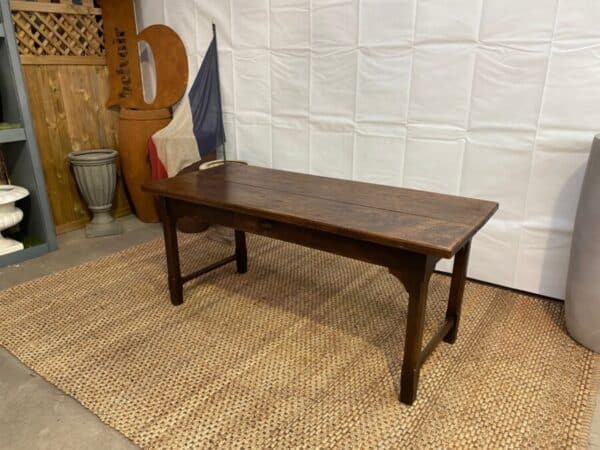 Antique French Oak Refectory Dining Table, c 1840