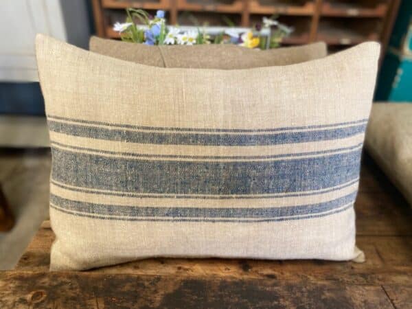 Faded Blue Stripe Herringbone Cushion