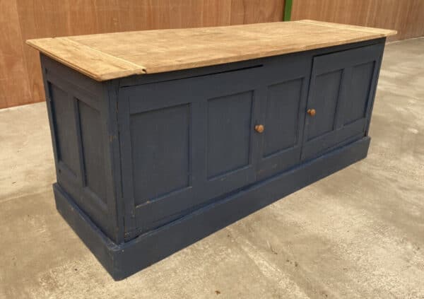 Antique Mahogany Shop 3m Workbench Island Counter, c 1890 L197 - Image 2