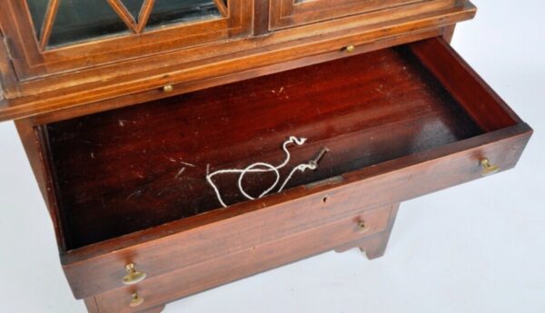 Antique George III Mahogany Astragal Glazed Bookcase Cupboard, c 1820 - Image 6