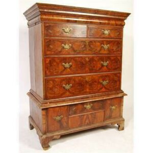 Antique William & Mary Walnut Oyster Chest on Stand, circa 1690 Antique Miscellaneous