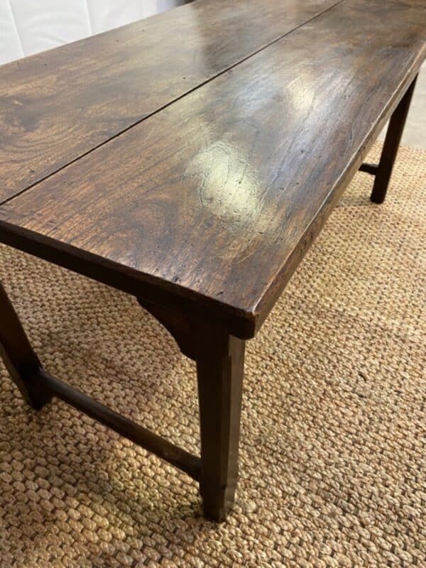 Antique French Oak Refectory Dining Table, c 1840 - Image 7