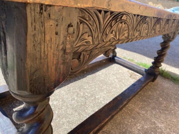 Antique Period Jacobean Oak Refectory Dining Table, circa 1620 - Image 11