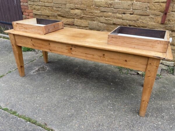 Antique Pine Farmhouse Refectory Dining Table, c 1880 - Image 6