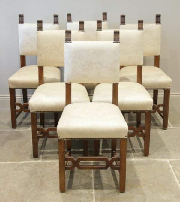 Set of Six 17th Century Style Walnut Dining Chairs, c 1910