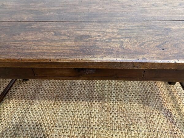 Antique French Oak Refectory Dining Table, c 1840 - Image 3