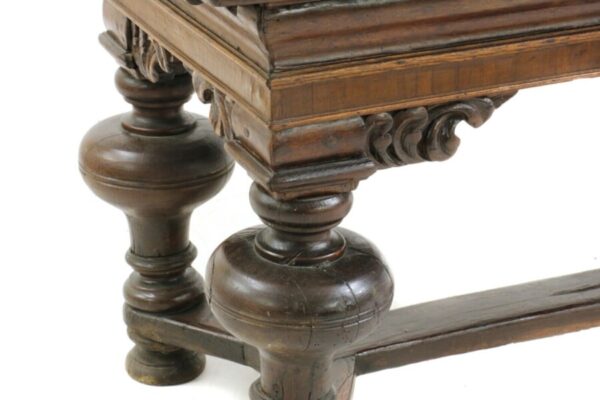 Antique Dutch Baroque Oak Draw Leaf Dining Table, c 1780 - Image 5