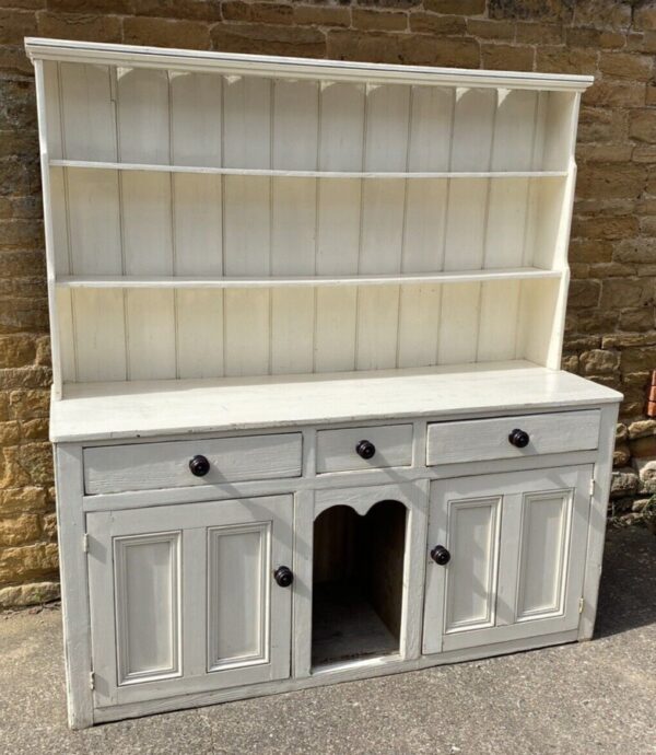 Antique Victorian Painted Pine Housekeeper Dresser Dog Kennel Base, c 1860 - Image 2