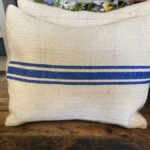 French Linen Blue Stripe Cushion cotton Miscellaneous