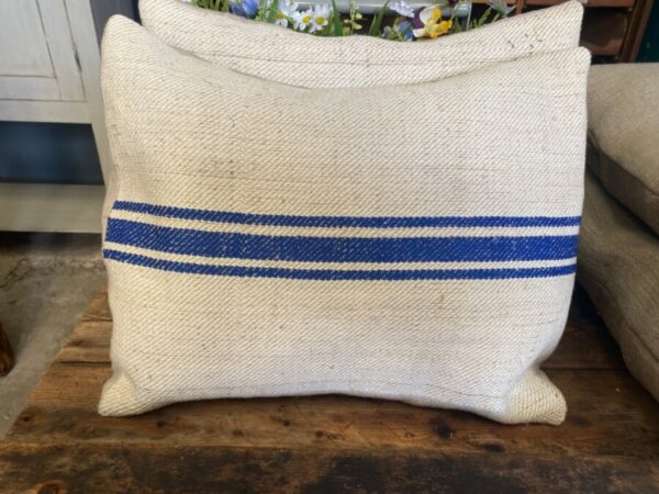 French Linen Blue Stripe Cushion