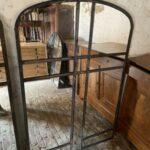 Antique French Industrial Large Cast Iron Mirror Window, c 1900 Antique Miscellaneous