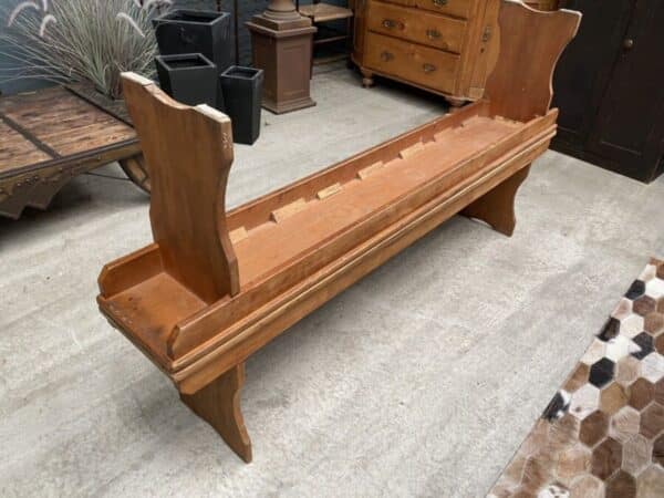 Vintage Pair Pine Benches Pews Rectangular L183 - Image 10