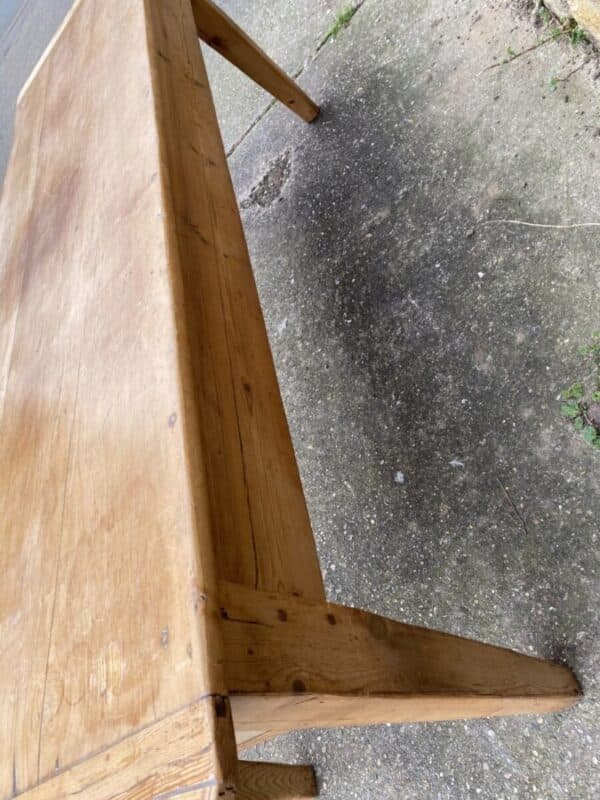 Antique Pine Farmhouse Refectory Dining Table, c 1880 - Image 5